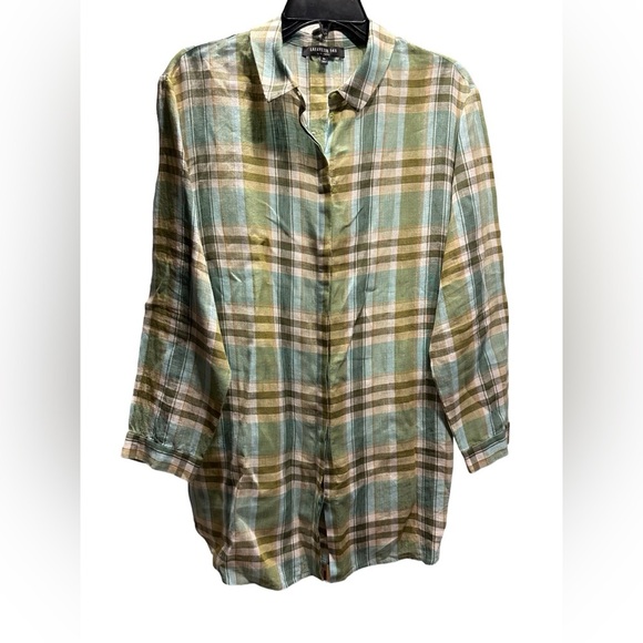 Lafayette 148 New York Sabira Linen button down shirt Size XL - Picture 2 of 10